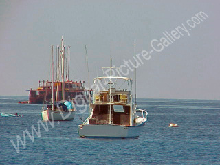 Boats at Anchorage, Kailua-Kona Bay, Big Island, Hawaii