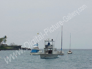 Anchorages at Keauhou Bay, Kona, Big Island, Hawaii