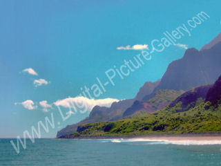 Kalalau Beach, Looking North, Na Pali Coast, Kauai, Hawaii