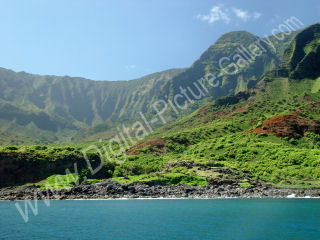 Kalalau Valley, from Sea, Na Pali Coast, Kauai, Hawaii