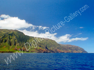 Na Pali Coastline from Kalalau Kai to Nu'alolo Aina, Kauai, Hawaii