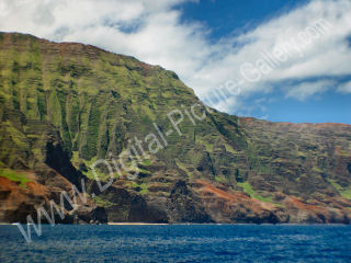 Honopu Valley and Beach, Na Pali Coast, Kauai, Hawaii