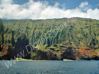 Honopu Valley and Beach, Na Pali Coast, Kauai, Hawaii