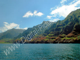 Na Pali Coast from Honopu to Kalalau Valleys, Kauai, Hawaii