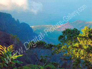 Kalalau Valley from Caldera Rim, Na Pali, Kauai, Hawaii