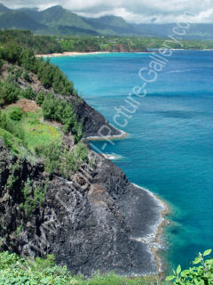 Kilauea Facing West Towards Kauapea Beach, North Shore, Island of Kauai, Hawaii