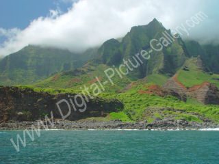 End of Western Ridge Kalalau Valley, Called Cathedral Spires, Na Pali, Kauai
