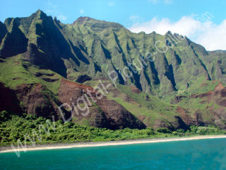 Kalalau Kai, Beach and Valley, Na Pali, Kauai, Hawaii