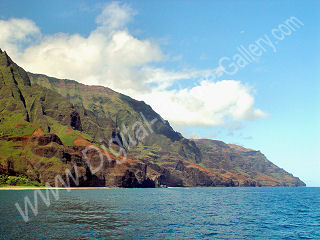 Na Pali Coast from Kalalau Kai to Nu'alolo Aina Valley, Kauai, Hawaii 