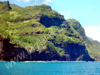 Waiahuakua Valley and Waterfalls, Na Pali Coast, Kauai, Hawaii