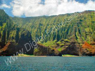 Honopu Valley and Beach, Valley of Lost Tribe, Na Pali Coast, Kauai, Hawaii