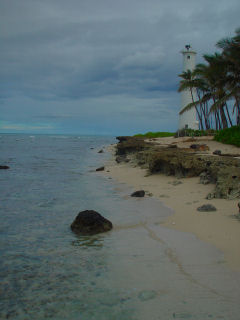 Barbers Point Beach and Lighthouse, Leeward Coast, Island of Oahu, Hawaii