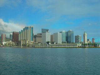 Honolulu Harbor Skyline, Oahu, Hawaii