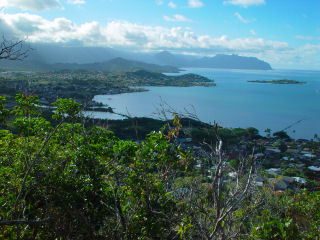 Kaneohe Bay from Kokokahi Hills, Windward Oahu, Hawaii