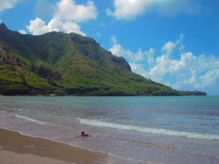 Makalii Point at Kahana Bay on Windward Oahu Coast, Hawaii